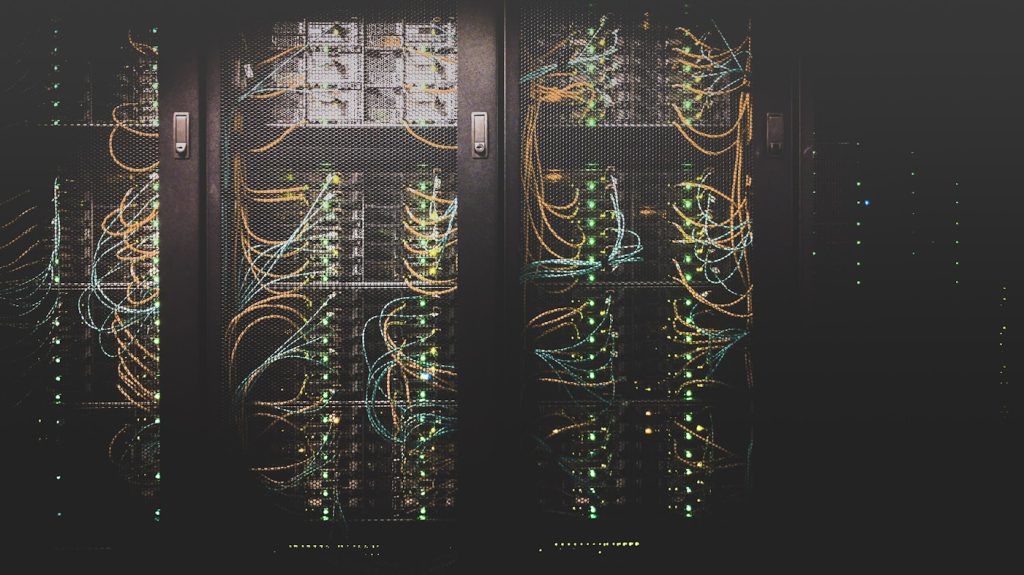 Server racks inside a data center